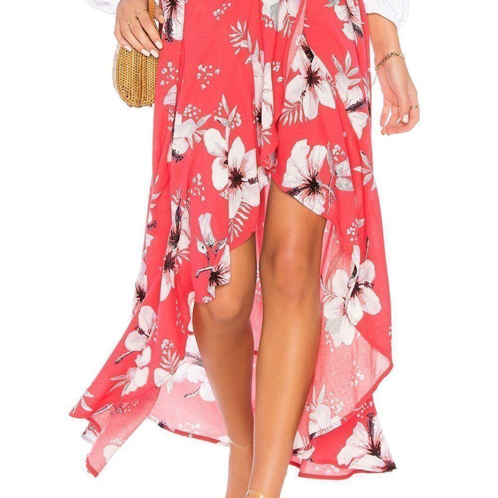 JACK by BB Dakota Kaliyah Red Floral Skirt Small